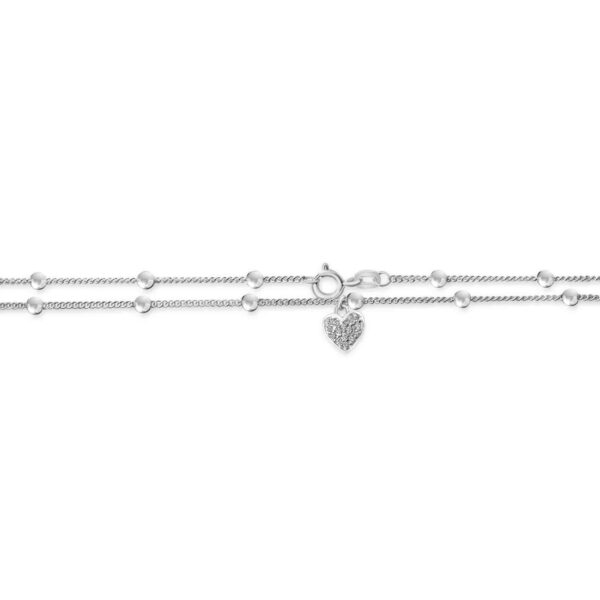  Fusskette S.925 Herz Zirkonia - 