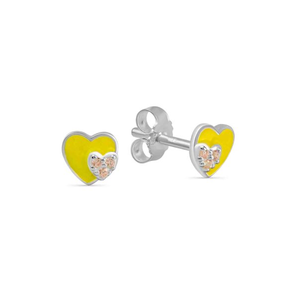  Ohrstecker S.925 Herz Zir/Lack - 